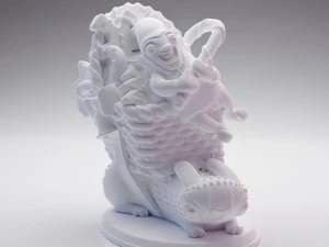3D printed Funny Christmas elf with bunny and gifts 3D Print Model