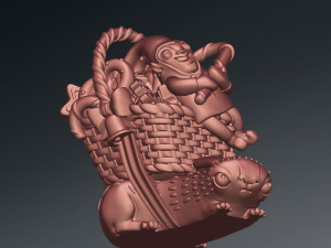 3D printed Funny Christmas elf with bunny and gifts 3D-printmodel