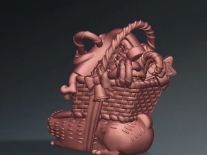 3D printed Funny Christmas elf with bunny and gifts 3D Print Model