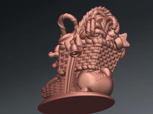 3D printed Funny Christmas elf with bunny and gifts 3D Print Model