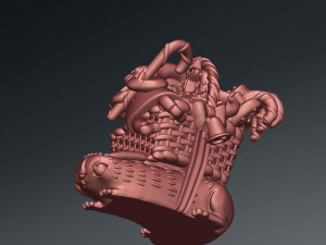 3D printed Funny Christmas elf with bunny and gifts 3D-printmodel