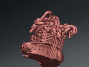 3D printed Funny Christmas elf with bunny and gifts 3D Print Model