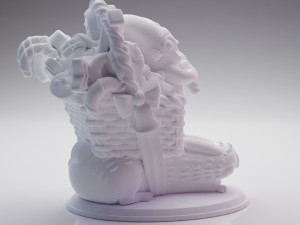 3D printed Funny Christmas elf with bunny and gifts 3D-printmodel