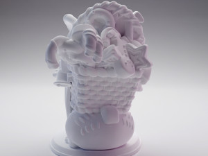 3D printed Funny Christmas elf with bunny and gifts 3D-printmodel