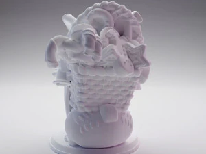 3D printed Funny Christmas elf with bunny and gifts 3D Print Model