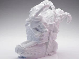 3D printed Funny Christmas elf with bunny and gifts 3D Print Model