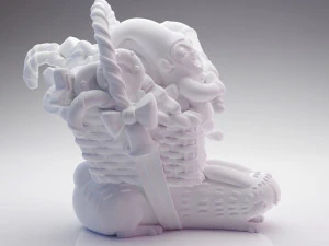 3D printed Funny Christmas elf with bunny and gifts 3D Print Model