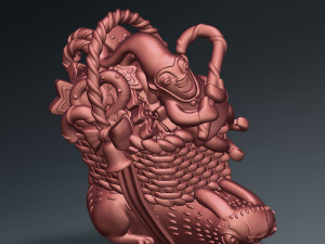 3D printed Funny Christmas elf with bunny and gifts 3D-printmodel