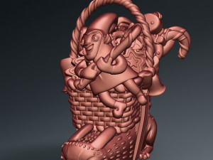 3D printed Funny Christmas elf with bunny and gifts 3D-printmodel