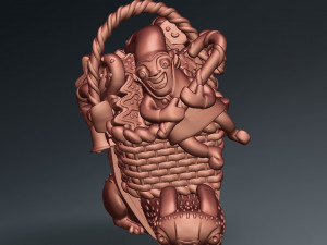 3D printed Funny Christmas elf with bunny and gifts 3D-printmodel