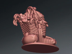 3D printed Funny Christmas elf with bunny and gifts 3D Print Model