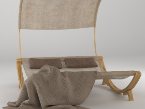 maura double chaise lounge with cushion 3D Model