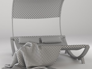 maura double chaise lounge with cushion 3Dモデル