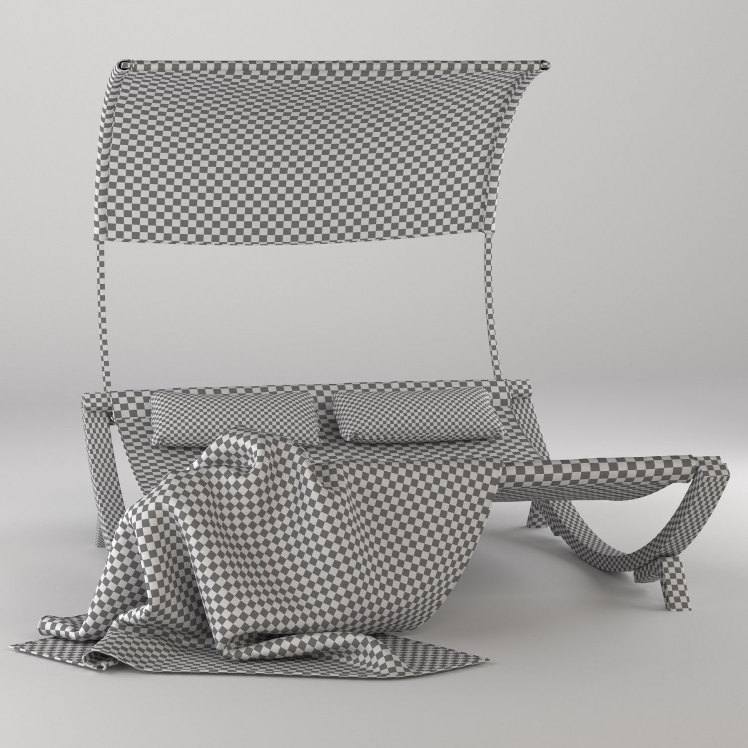 maura double chaise lounge with cushion 3D in