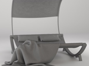 maura double chaise lounge with cushion 3Dモデル