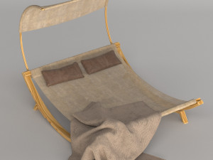 maura double chaise lounge with cushion 3Dモデル