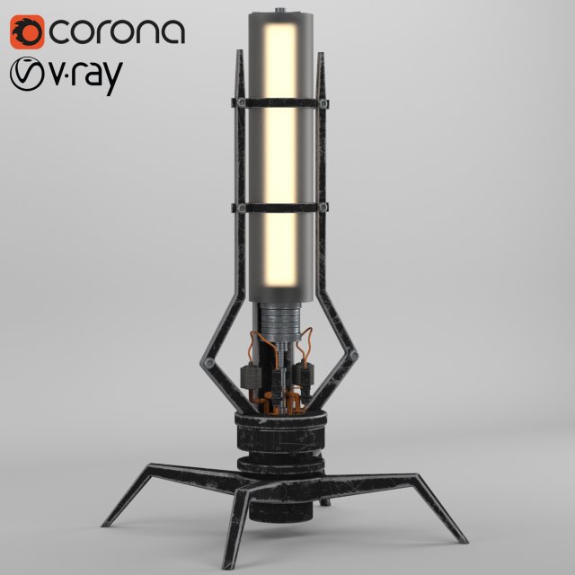 old metal decorative lamp 3D 模型 .c4d .max .obj .3ds .fbx .stl .blend 