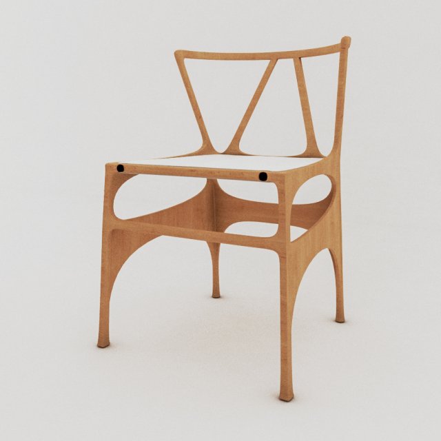 curve chair 3D Modell .c4d .max .obj .3ds .fbx .stl .blend