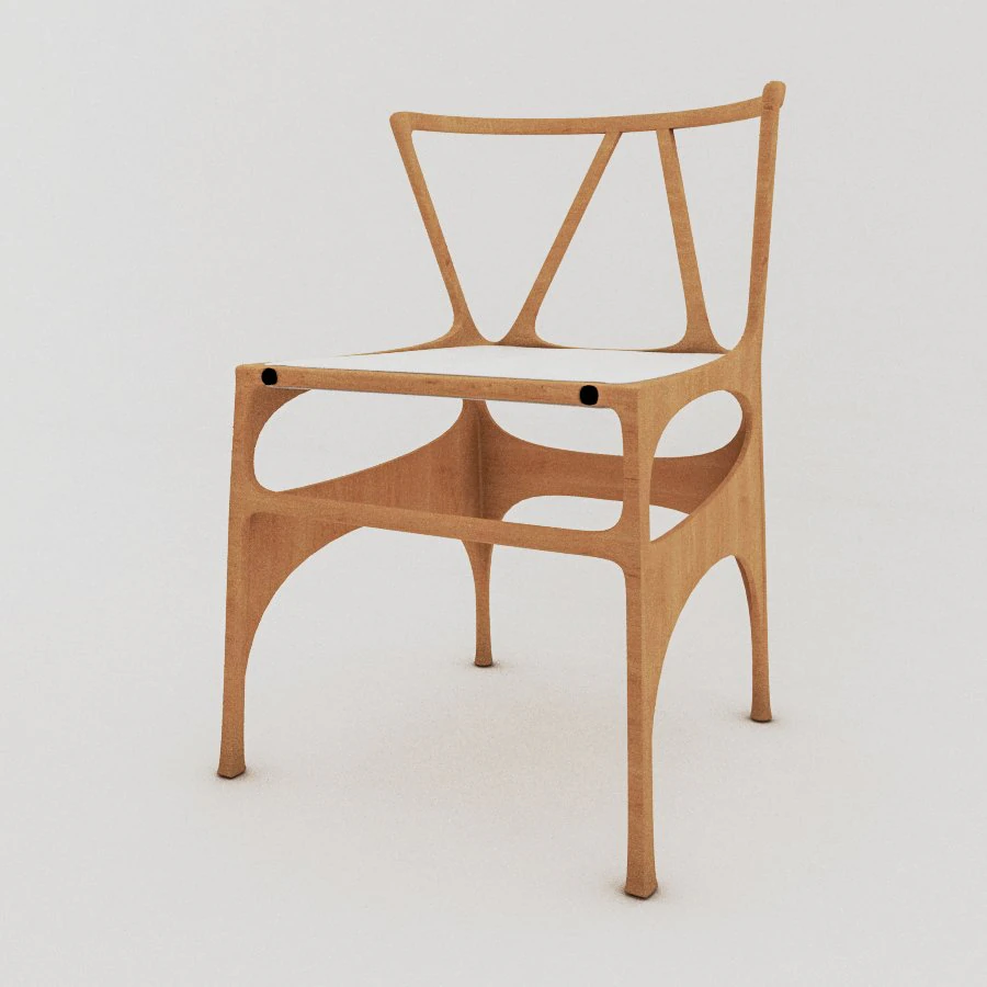curve chair 3D Model .c4d .max .obj .3ds .fbx .stl .blend 