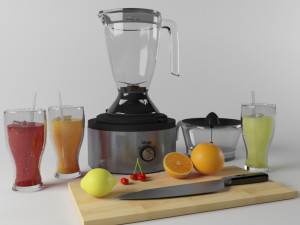 fruit and mixer Modelo 3D