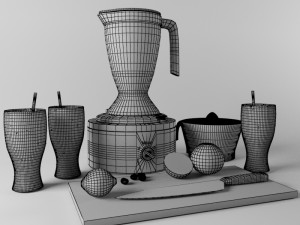 fruit and mixer Modelo 3D