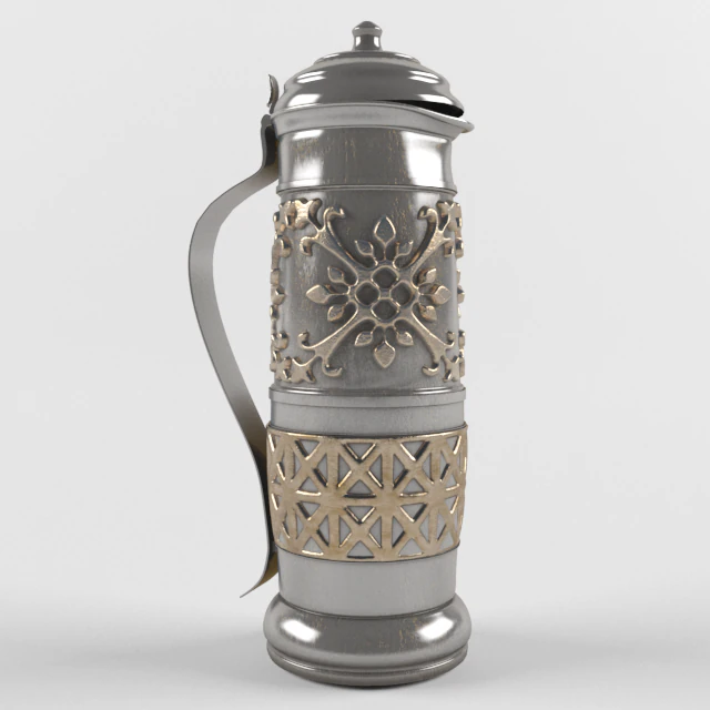 old flask 3D Model .c4d .max .obj .3ds .fbx .stl .blend 