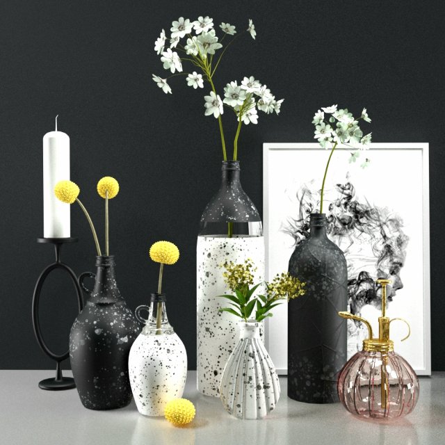 decorative plants 1 3D Model .c4d .max .obj .3ds .fbx .stl .blend 
