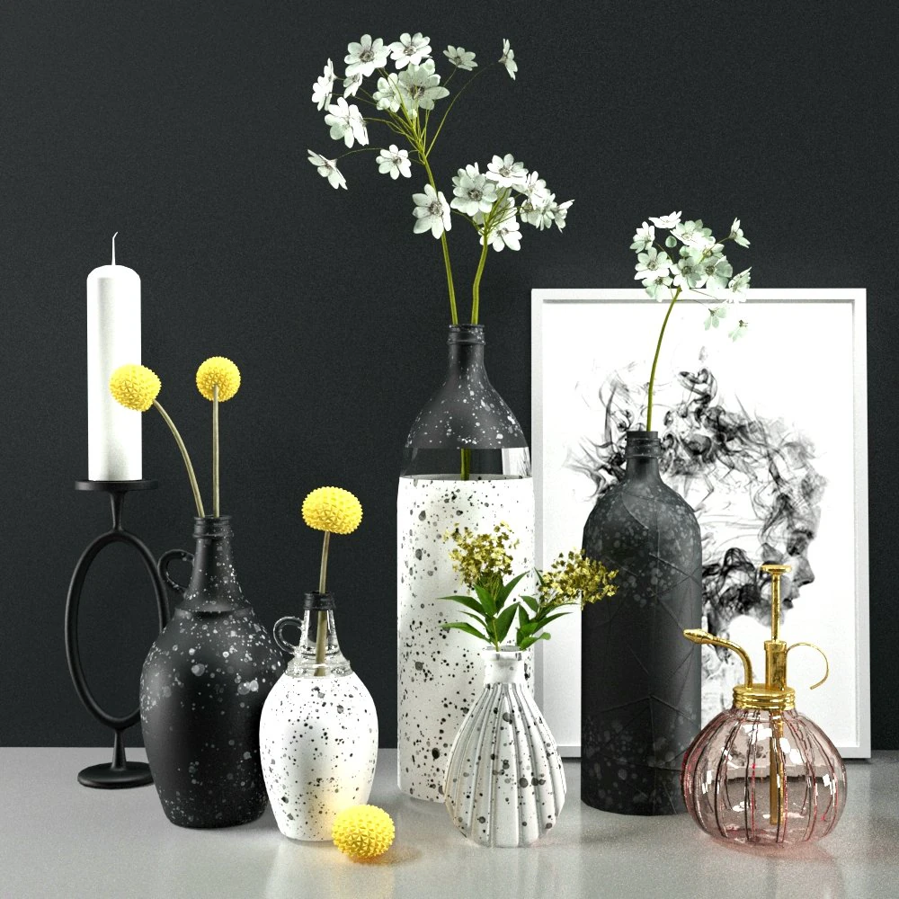 decorative plants 1 3D Model .c4d .max .obj .3ds .fbx .stl .blend 