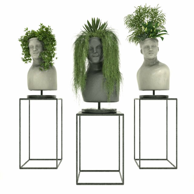 sculpture and plants Modelo 3D .c4d .max .obj .3ds .fbx .stl .blend 