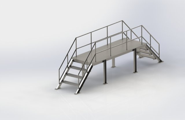 walkway bridge Model 3D .c4d .max .obj .3ds .fbx .stl .blend 