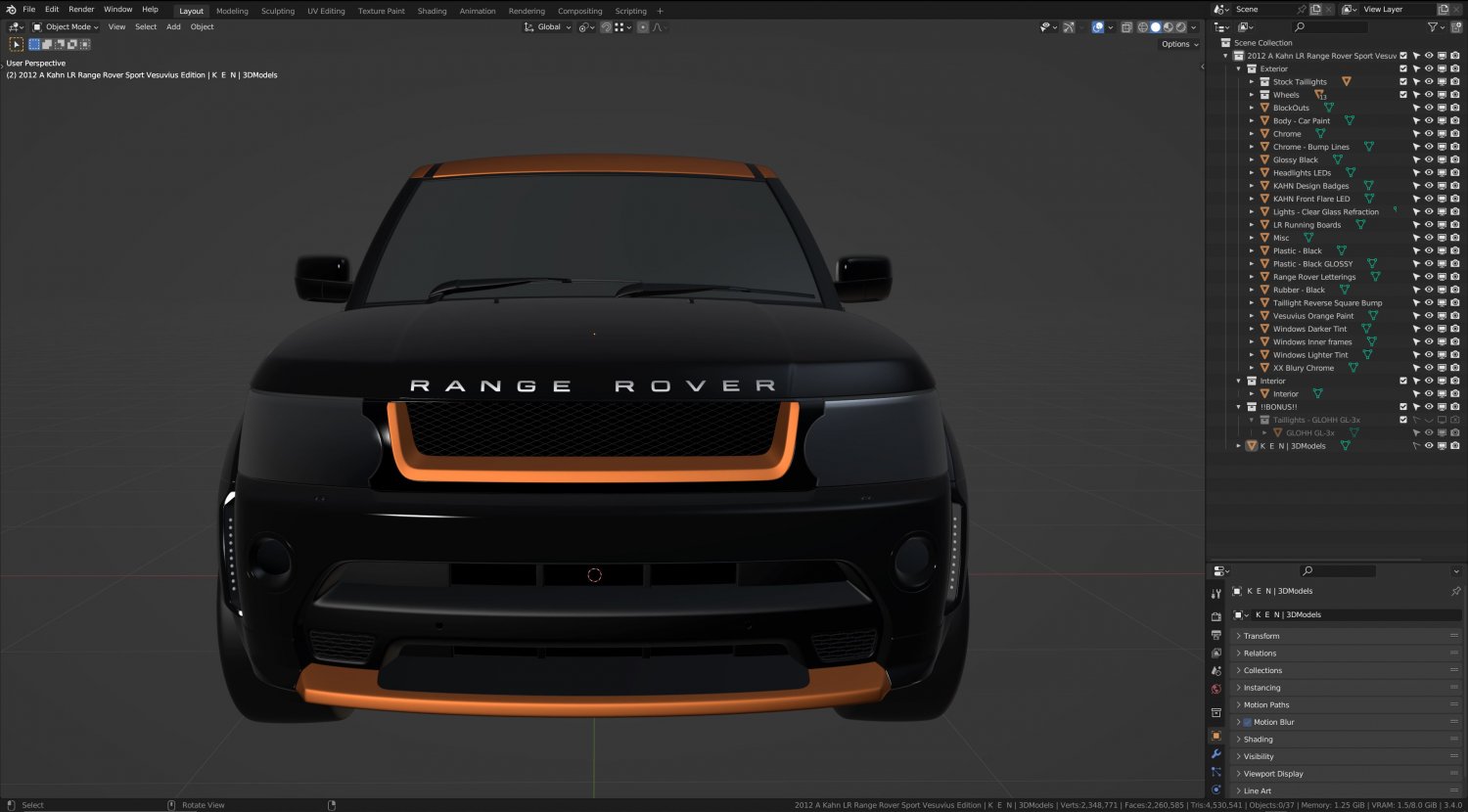 2012 A LR Range Rover Sport Vesuvius Edition 3D Model in
