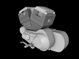 motorbike engine block 3D 模型