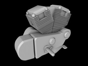 motorbike engine block Model 3D