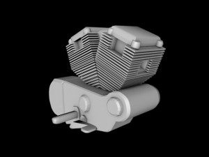 motorbike engine block Model 3D
