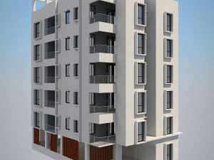 pr&eacute;dio de apartamentos Modelo 3D
