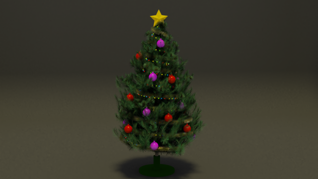 christmas pine 3D Model .c4d .max .obj .3ds .fbx .stl .blend 