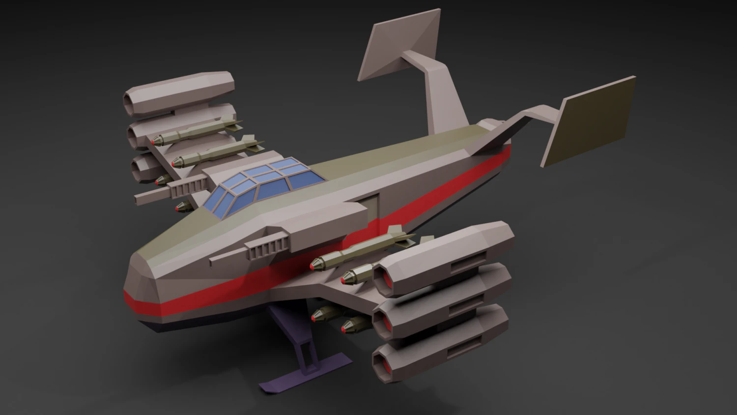 spaceship 3D Model .c4d .max .obj .3ds .fbx .stl .blend 