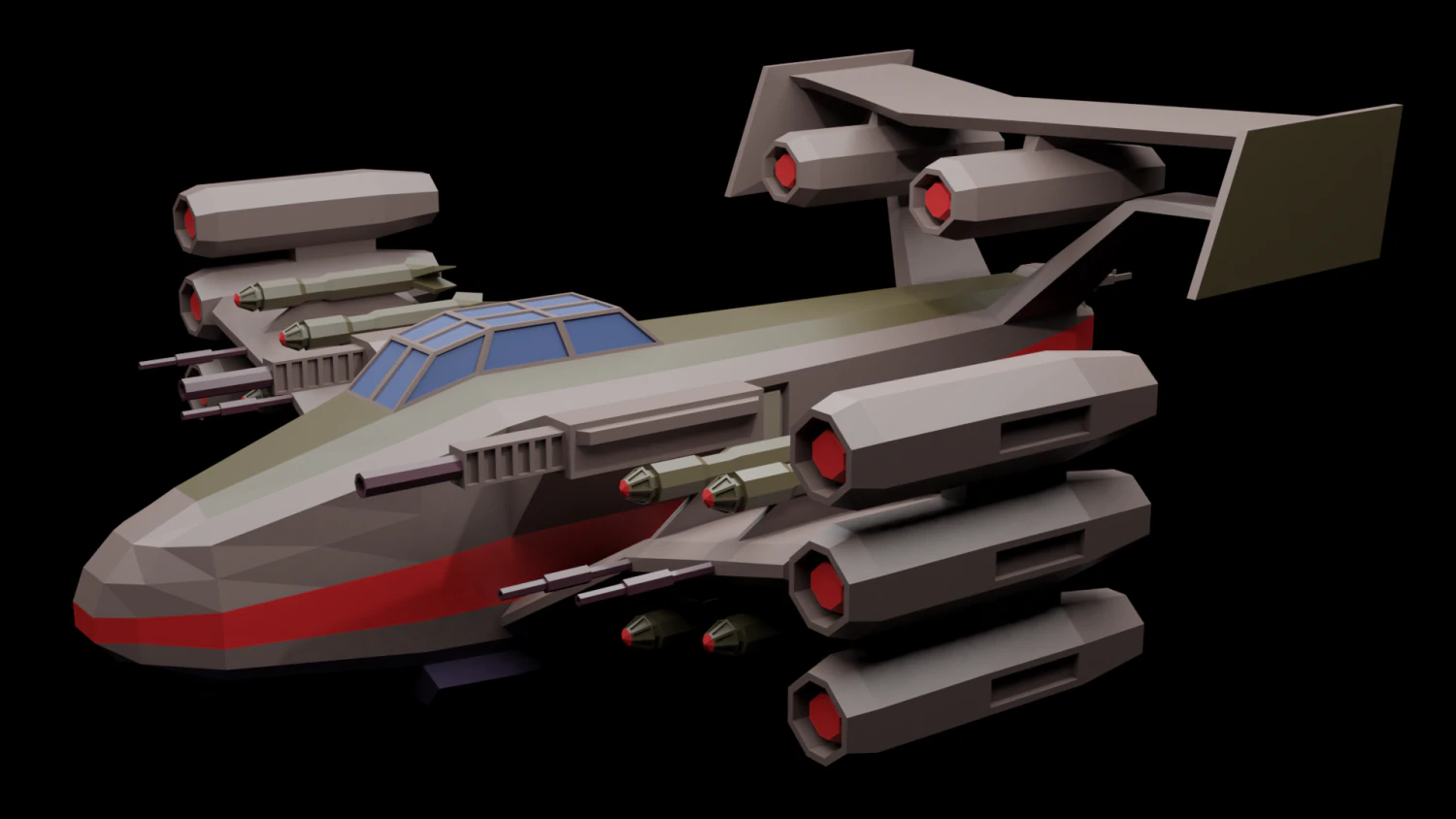 spaceship 3D Model .c4d .max .obj .3ds .fbx .stl .blend 