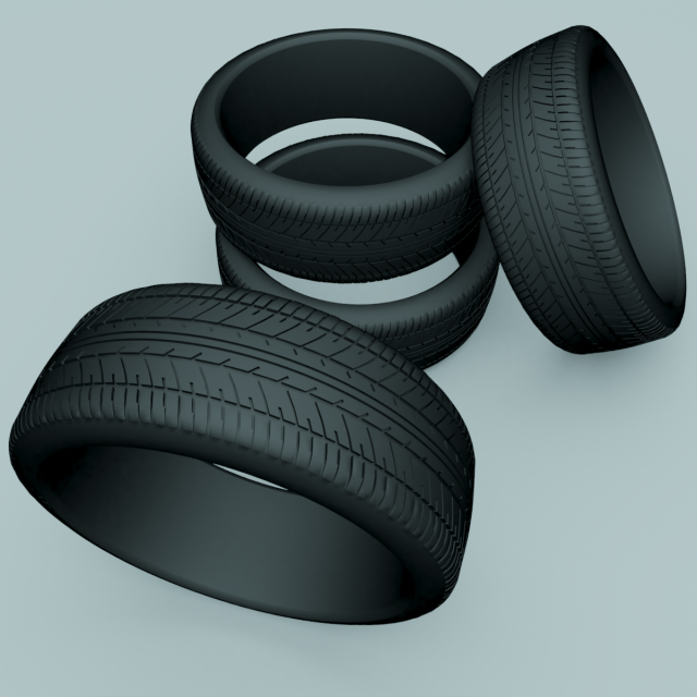 car tire 3D 模型 .c4d .max .obj .3ds .fbx .stl .blend