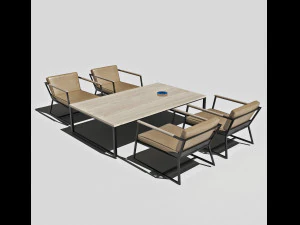 impostare la sedia in stile interno Modello 3D