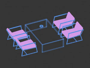 set interior style chair 3D Model