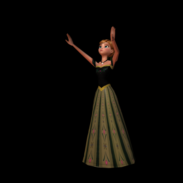 Anna Frozen 3D Model in Cartoon 3DExport
