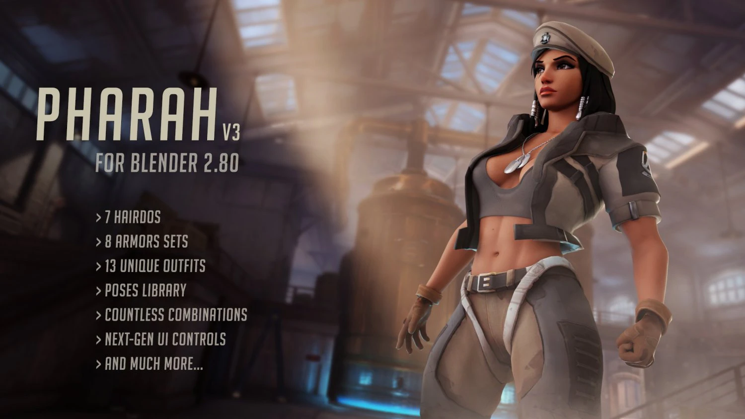 Pharah from overwatch for blender 280 3D Model .c4d .max .obj .3ds .fbx .stl .blend 