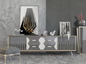 장식이 있는 콘솔 테이블 3D 모델