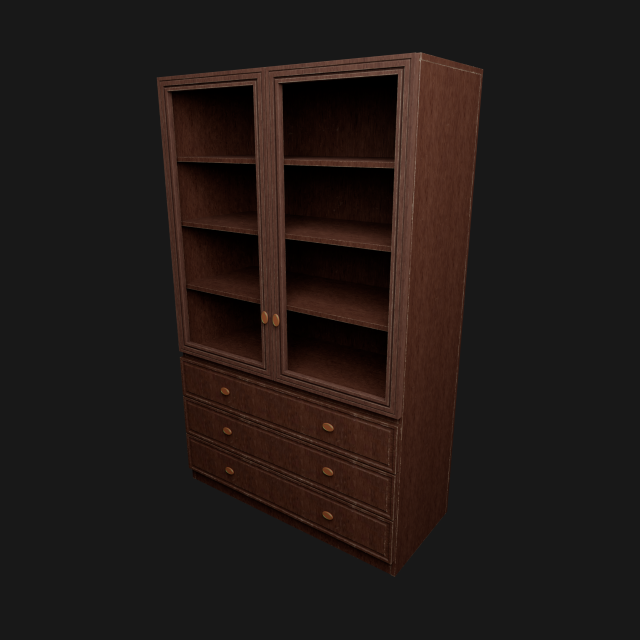 wooden cabinet 3D Модель .c4d .max .obj .3ds .fbx .stl .blend