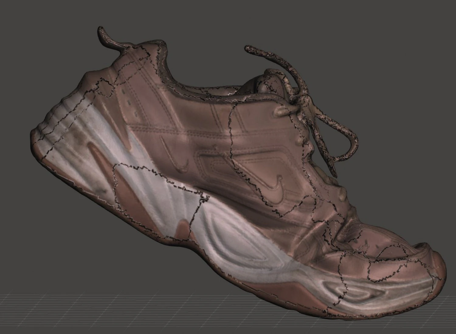 nike m2k tecno deformed 3D Model .c4d .max .obj .3ds .fbx .stl .blend 