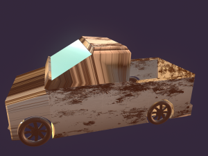 game ready rusted van car 3D Model