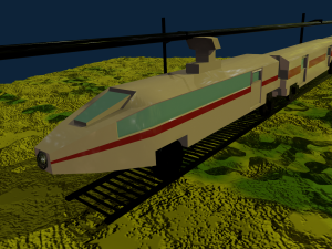 game ready 3d electric train 3D 模型