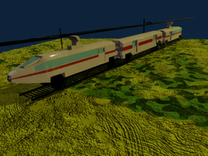 jogo pronto trem el&eacute;trico 3d Modelo 3D