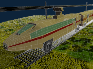 game ready 3d electric train 3D 模型